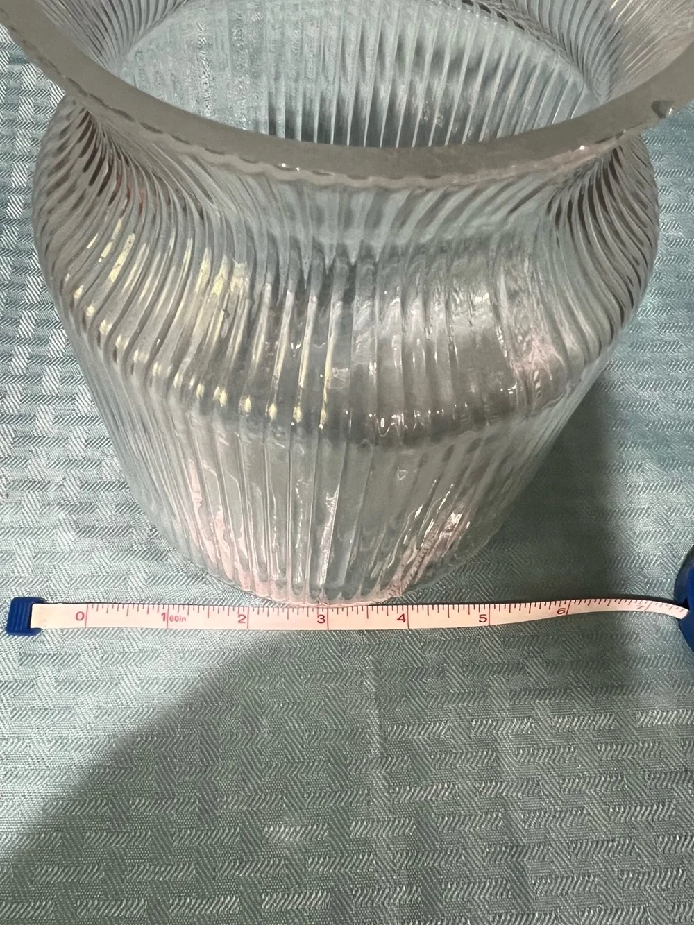 Clear Ribbed Glass Vase - Home Accents